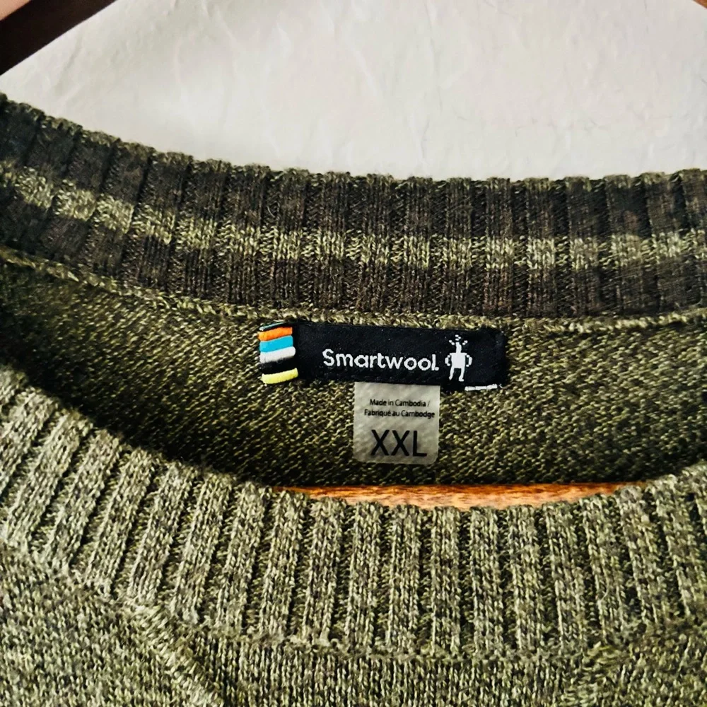 Smartwool Men’s Crewneck Sweater Size XXL Green Wool Blend‎ Lightweight Knit